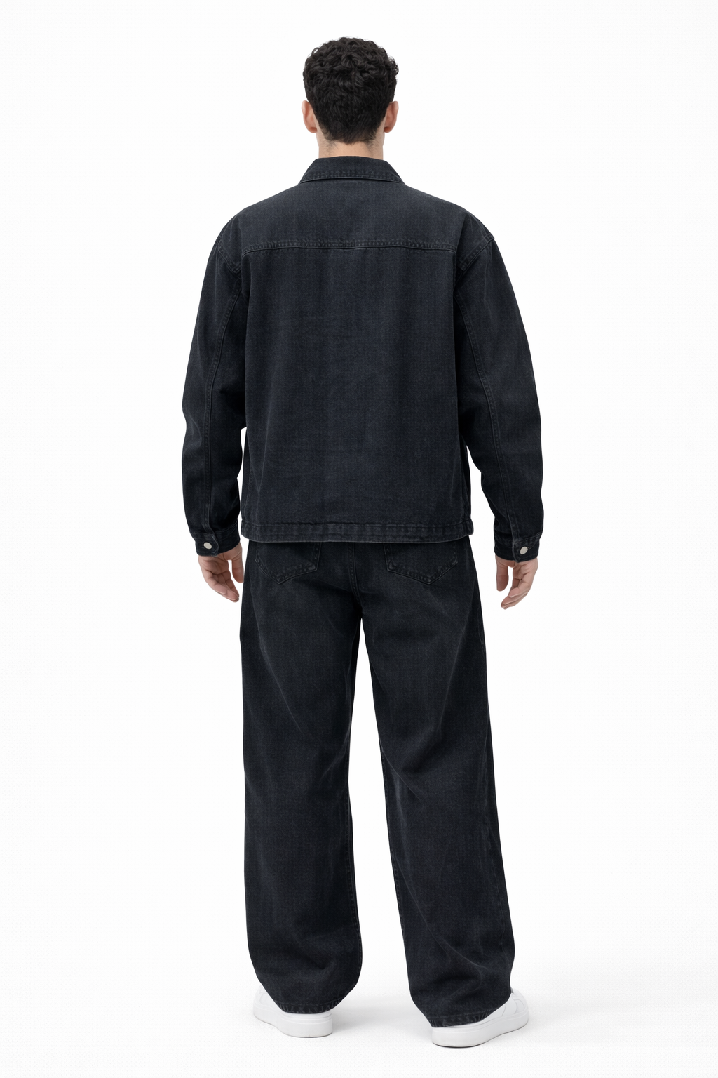 Monogram Denim Jacket & Wide-Leg Jeans Co-Ord