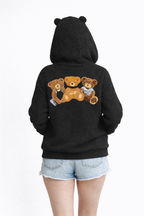 Teddy Borg Zip Hoodie with Bear Detail