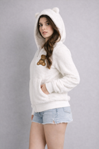 Teddy Borg Zip Hoodie with Bear Patch