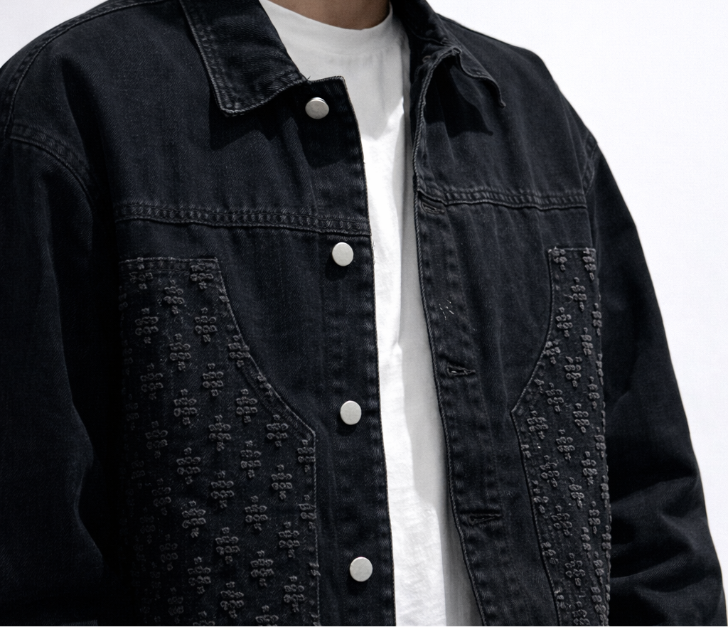 Monogram Denim Jacket & Wide-Leg Jeans Co-Ord