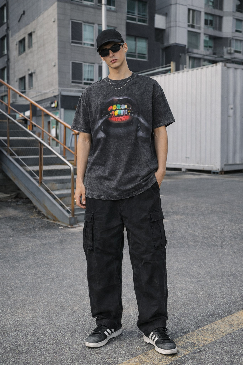 Graphic T-Shirt – Oversized Fit with Bold Black Print