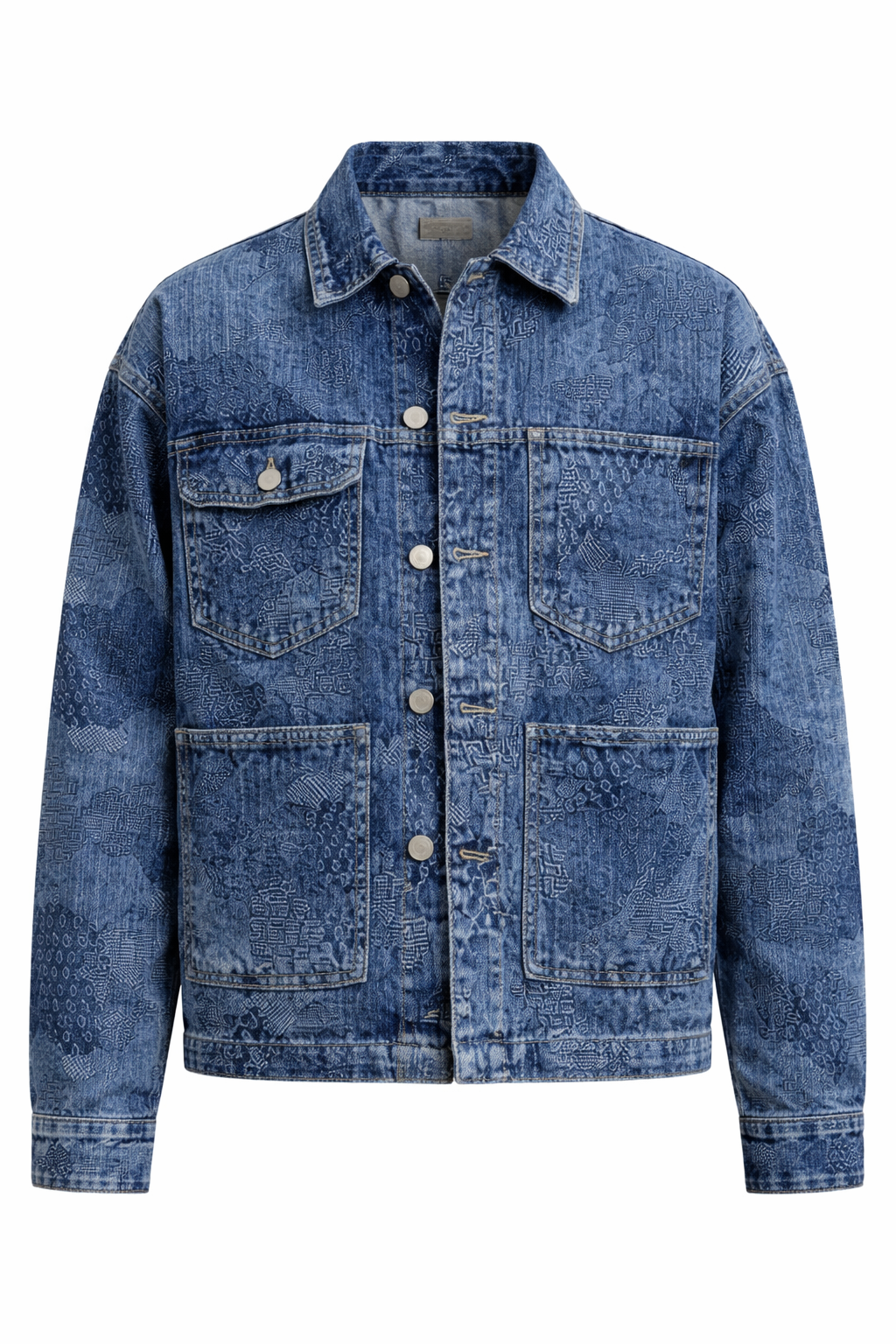 Acid Wash Denim Jacket & Wide-Leg Jeans Co-OAcid Wash Denim Jacket & Wide-Leg Jeans Co-Ord Set for Menrd