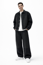 Monogram Denim Jacket & Wide-Leg Jeans Co-Ord