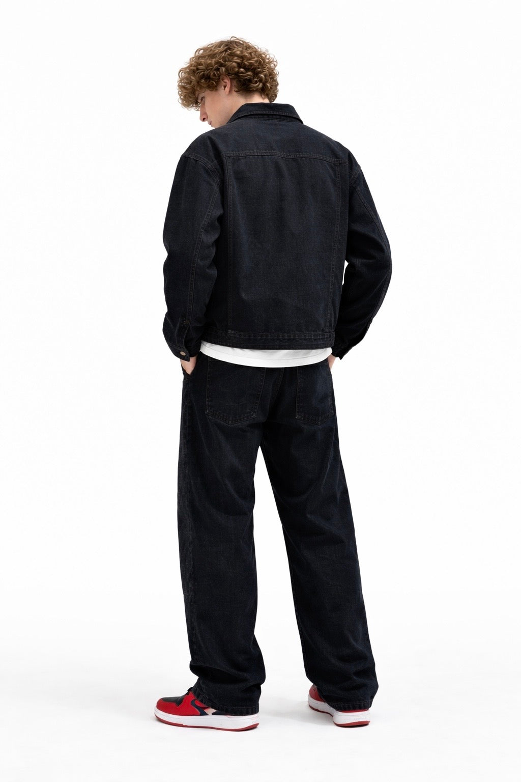 Monogram Denim Jacket & Wide-Leg Jeans Co-Ord